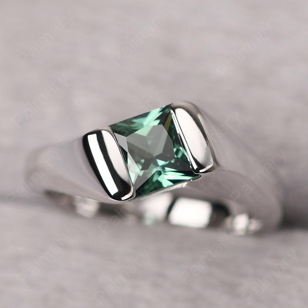 Princess Green Sapphire Ring For Men
