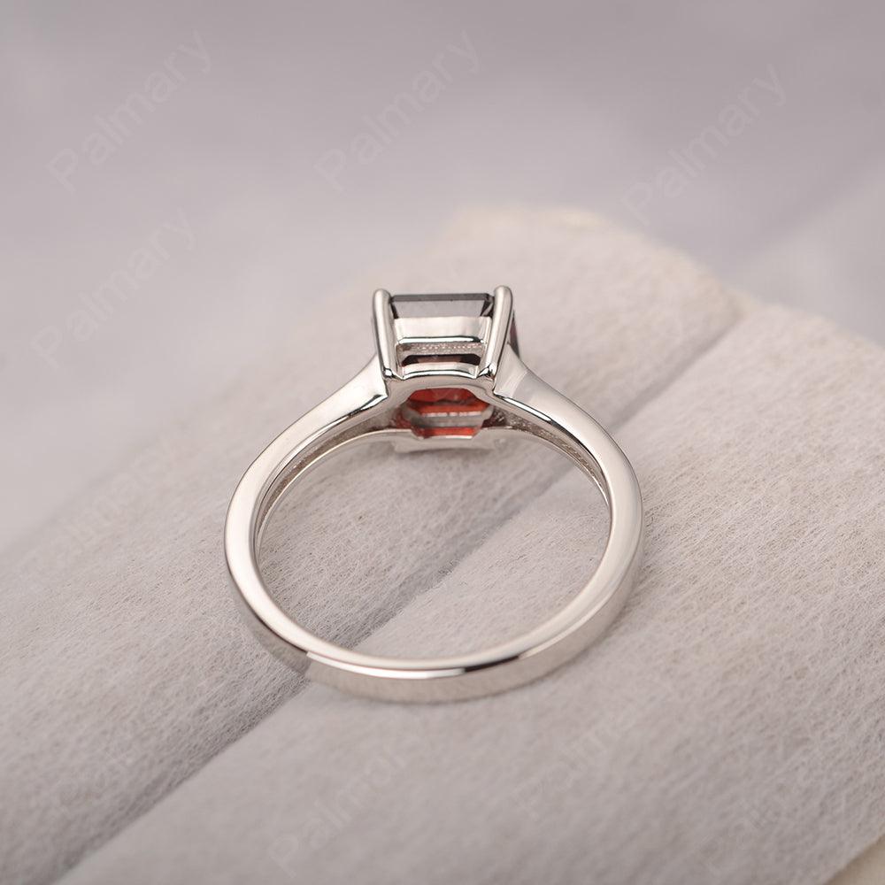 Asscher Cut Garnet Engagement Rings - Palmary