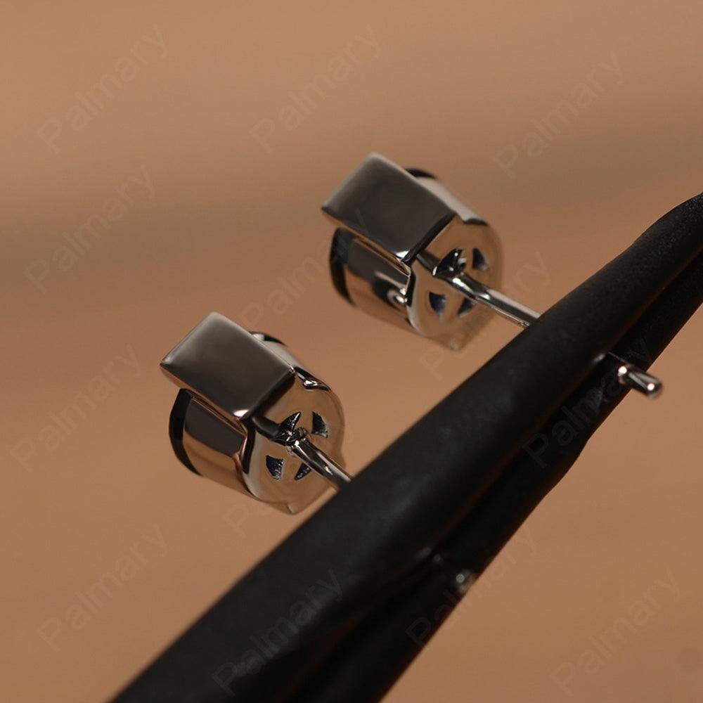 Sapphire Bezel Stud Earrings - Palmary