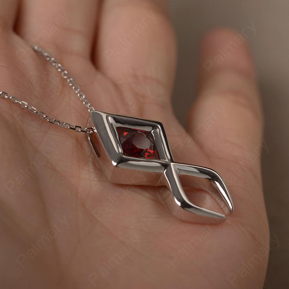 Fish Garnet Necklace Sterling Silver - Palmary
