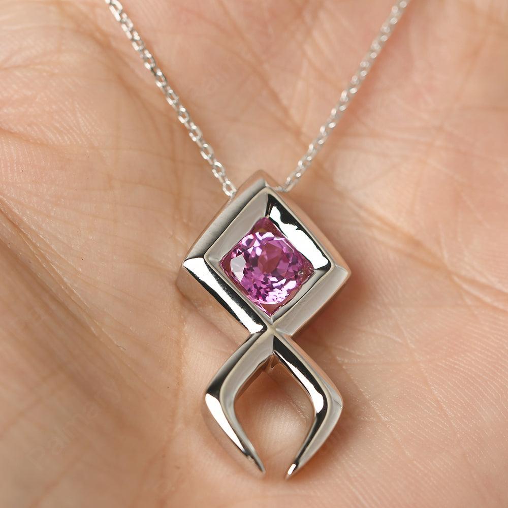 Fish Pink Sapphire Necklace Sterling Silver - Palmary