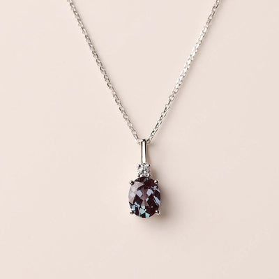 Oval Cut Alexandrite Necklace - Palmary