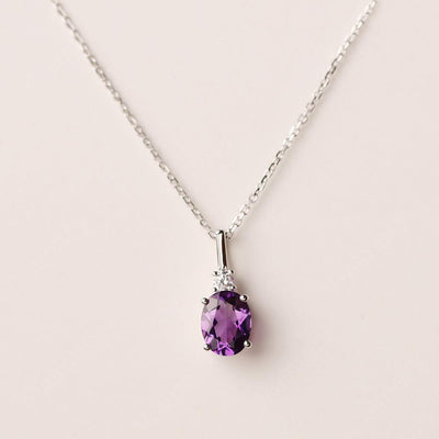 Oval Cut Amethyst Necklace - Palmary