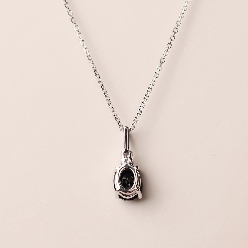 Oval Cut Black Spinel Necklace - Palmary