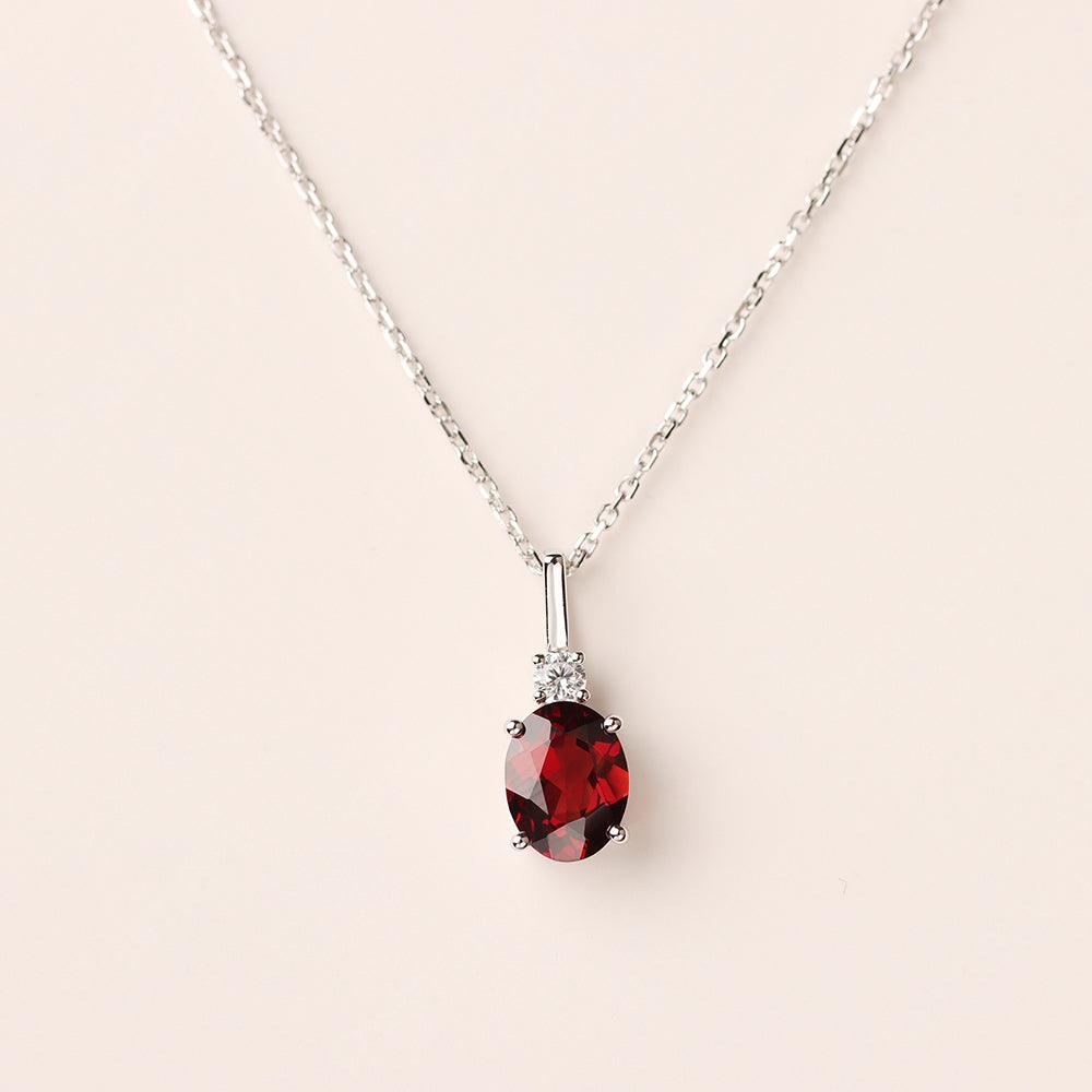 Oval Cut Garnet Necklace - Palmary