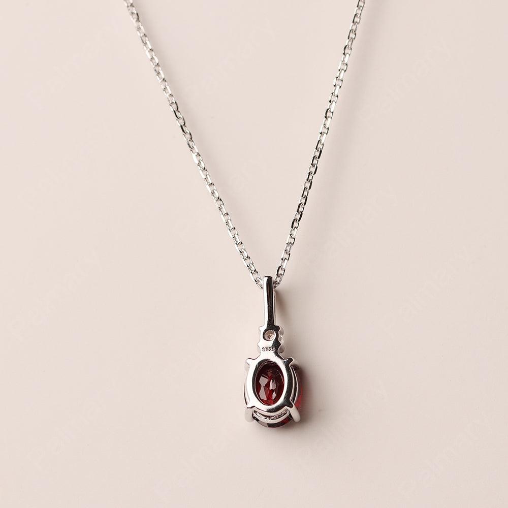 Oval Cut Garnet Necklace - Palmary