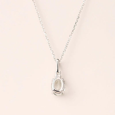 Oval Cut Green Amethyst Necklace - Palmary