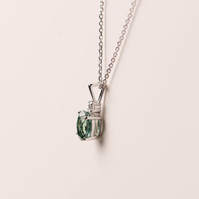 Oval Cut Green Sapphire Necklace - Palmary