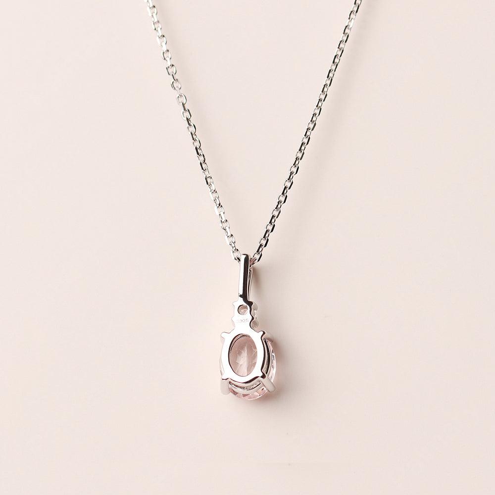 Oval Cut Morganite Necklace - Palmary