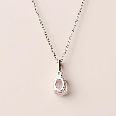 Oval Cut Rose Quartz Necklace - Palmary