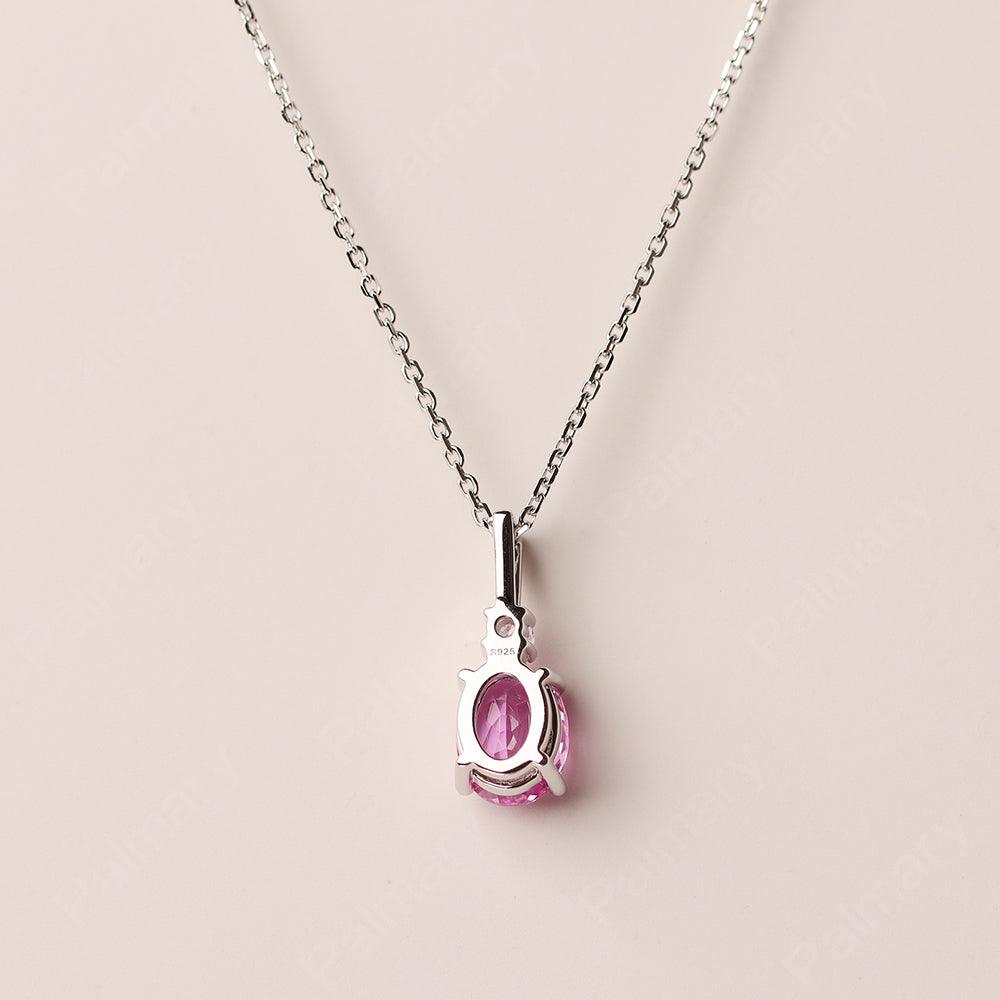 Oval Cut Pink Sapphire Necklace - Palmary