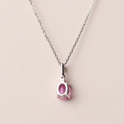 Oval Cut Pink Sapphire Necklace - Palmary
