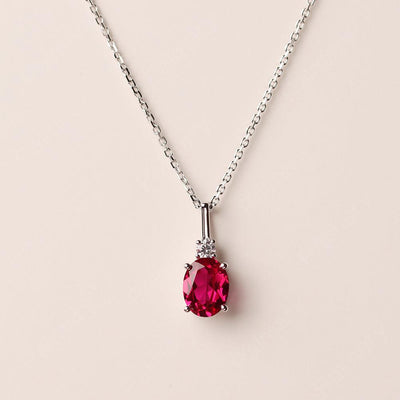 Oval Cut Ruby Necklace - Palmary