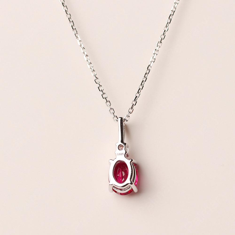 Oval Cut Ruby Necklace - Palmary