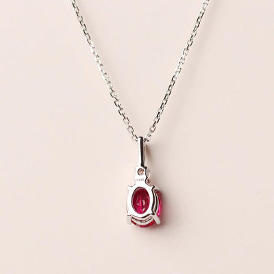 Oval Cut Ruby Necklace - Palmary