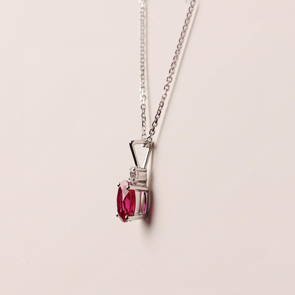 Oval Cut Ruby Necklace - Palmary