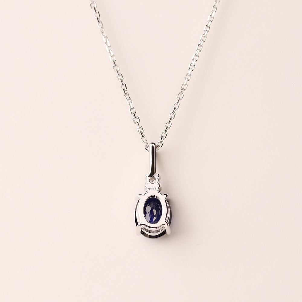 Oval Cut Sapphire Necklace - Palmary