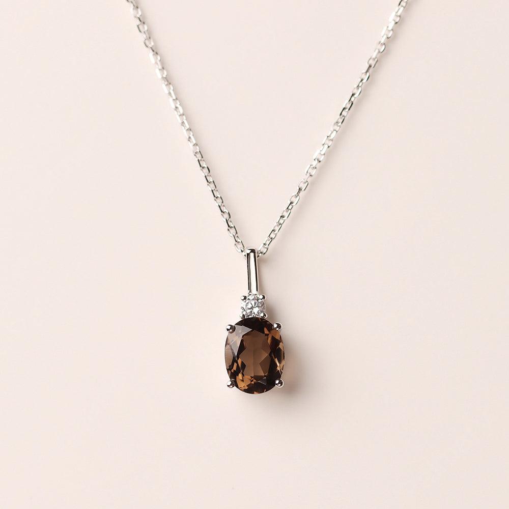 Oval Cut Smoky Quartz  Necklace - Palmary