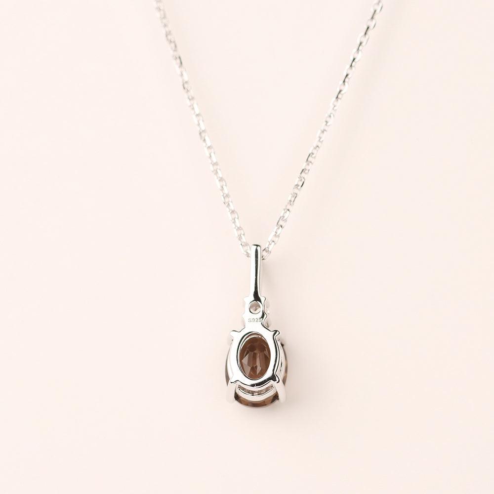Oval Cut Smoky Quartz  Necklace - Palmary
