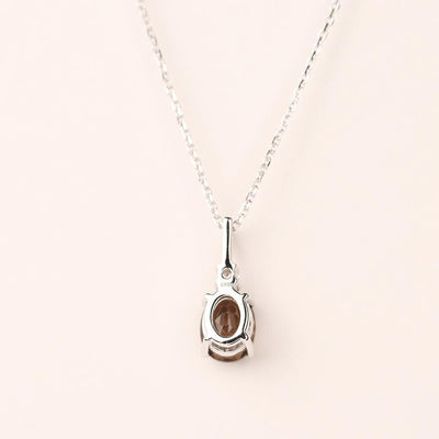 Oval Cut Smoky Quartz  Necklace - Palmary