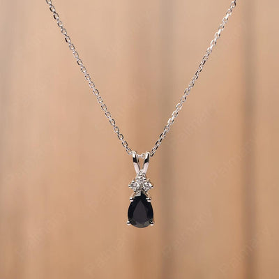 Pear Shaped Black Spinel Necklace - Palmary