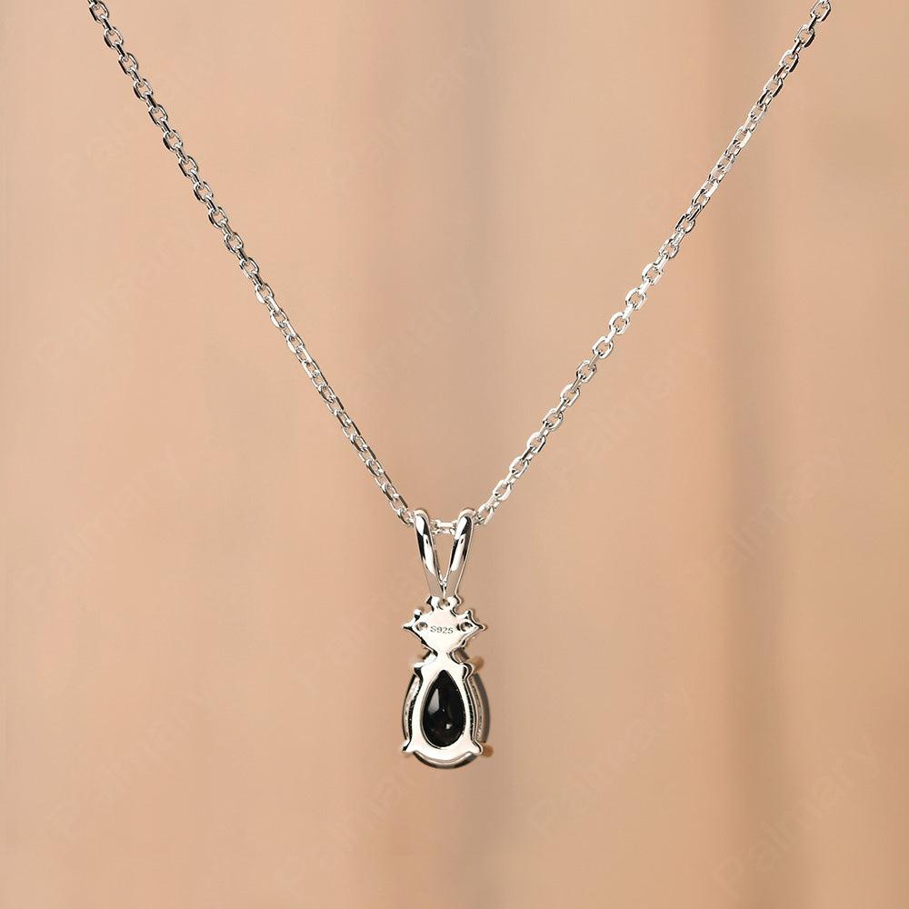 Pear Shaped Black Spinel Necklace - Palmary
