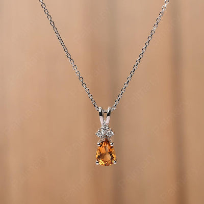 Pear Shaped Citrine Necklace - Palmary