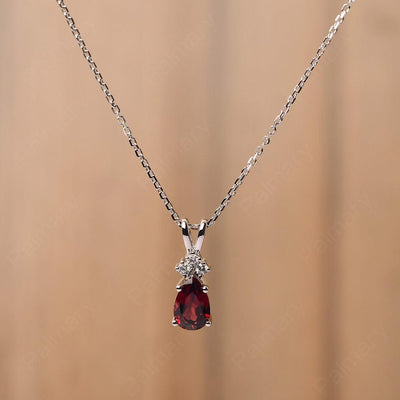 Pear Shaped Garnet Necklace - Palmary