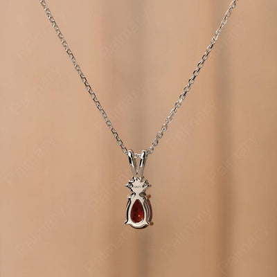 Pear Shaped Garnet Necklace - Palmary