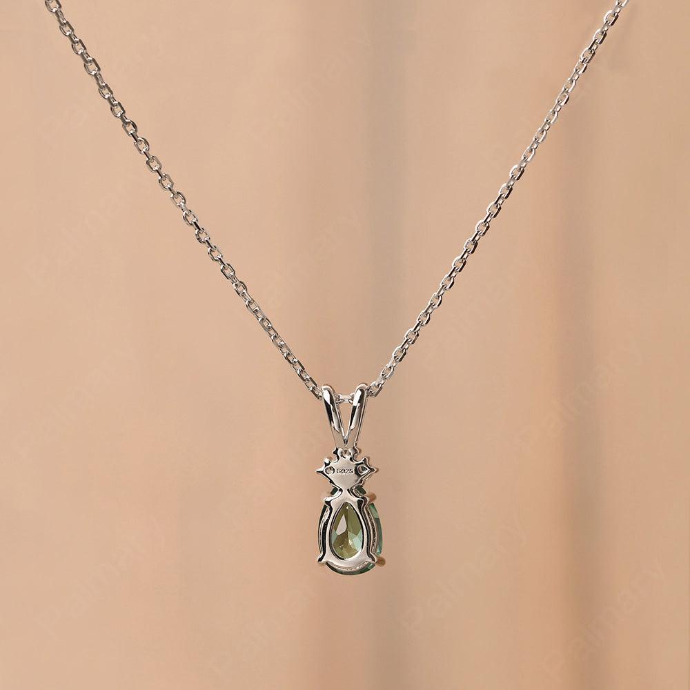 Pear Shaped Green Sapphire Necklace - Palmary
