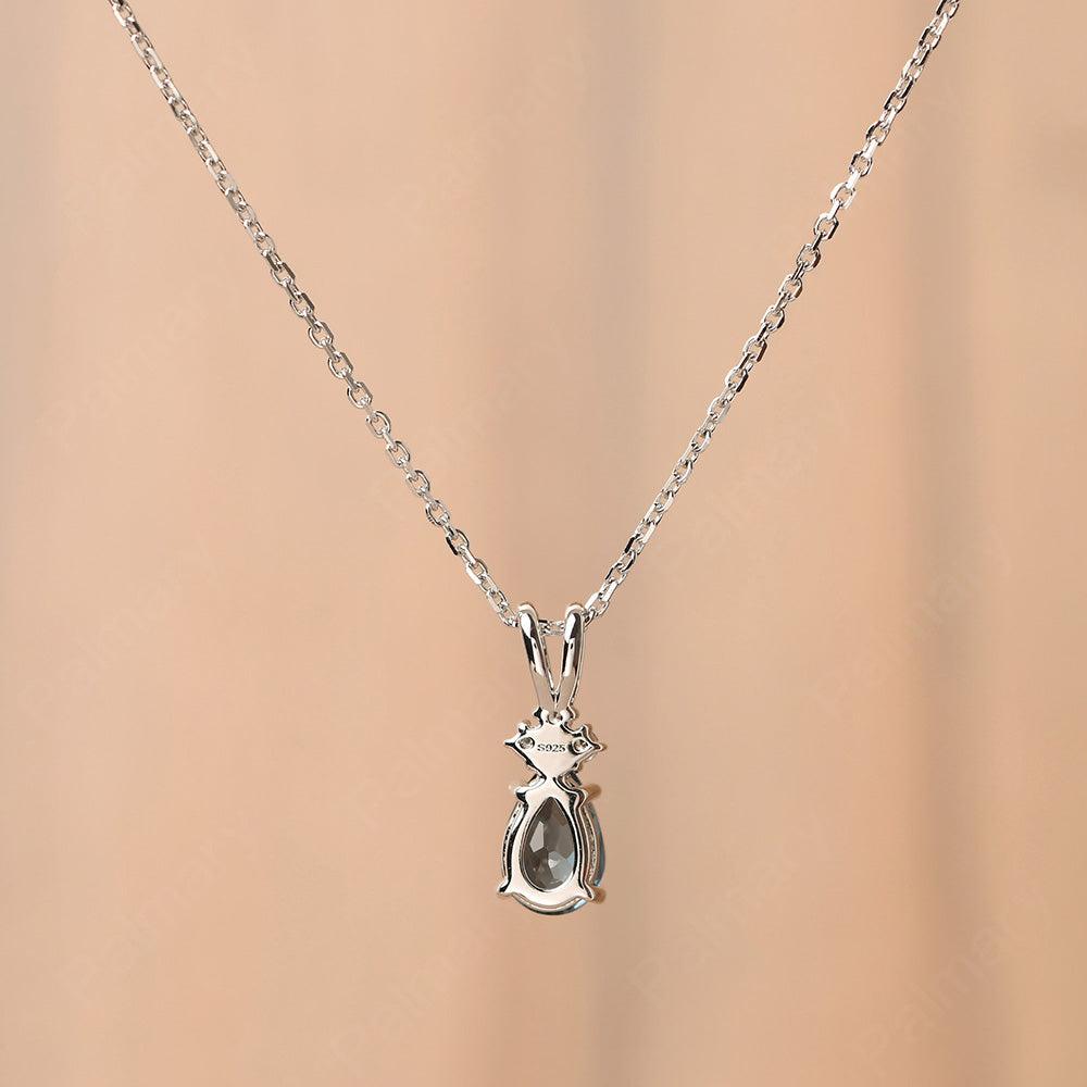 Pear Shaped London Blue Topaz Necklace - Palmary