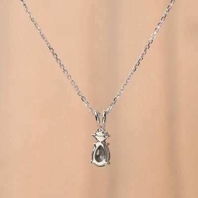 Pear Shaped London Blue Topaz Necklace - Palmary