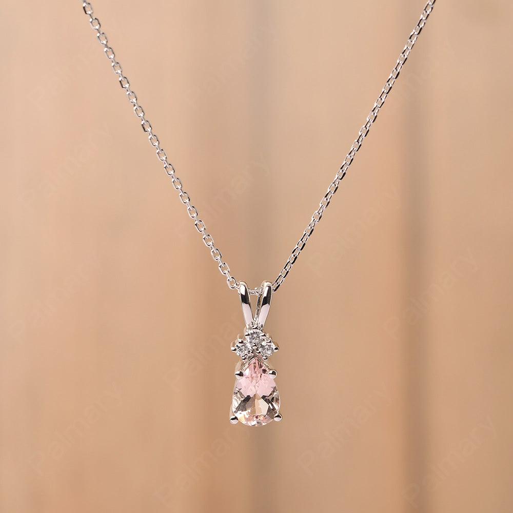 Pear Shaped Morganite Necklace - Palmary