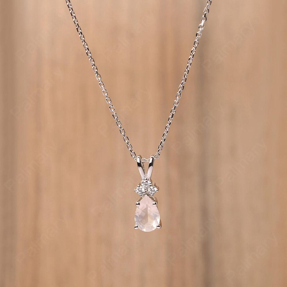 Pear Shaped Rose Quartz Necklace - Palmary