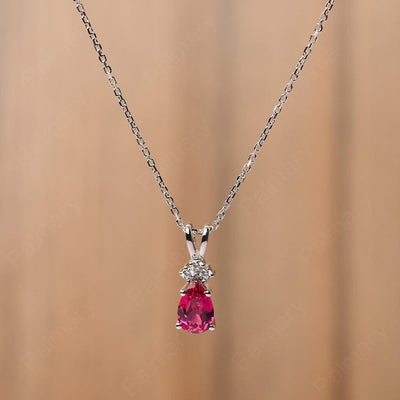 Pear Shaped Ruby Necklace - Palmary