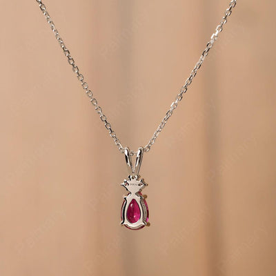 Pear Shaped Ruby Necklace - Palmary