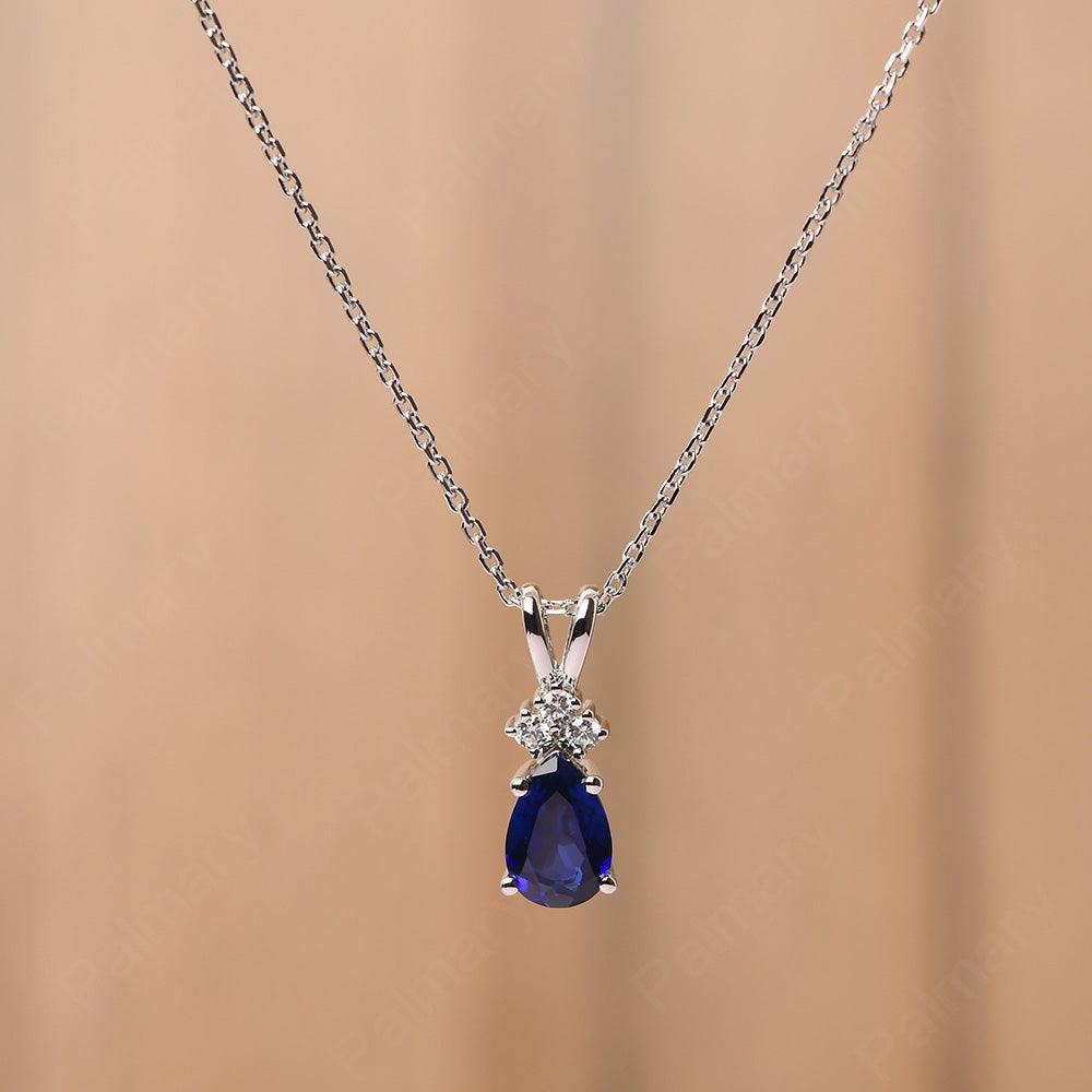 Pear Shaped Sapphire Necklace - Palmary
