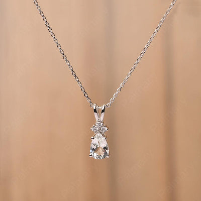 Pear Shaped White Topaz Necklace - Palmary