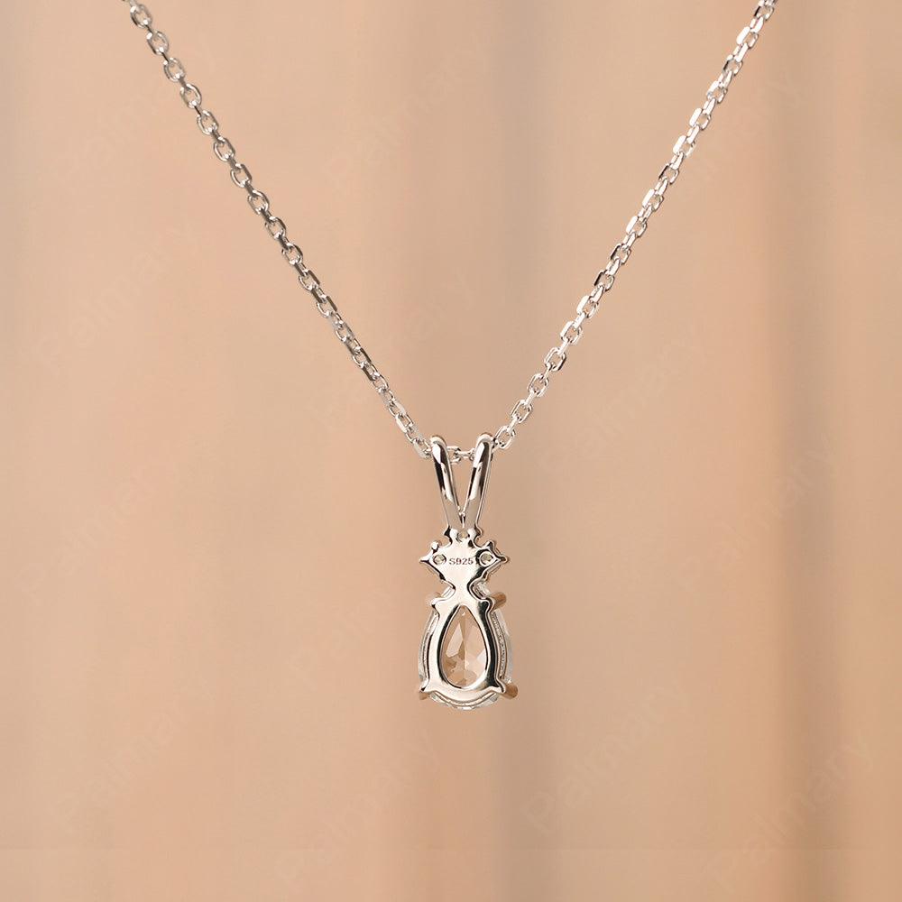 Pear Shaped White Topaz Necklace - Palmary