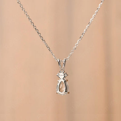 Pear Shaped White Topaz Necklace - Palmary