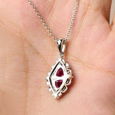 Vintage Two Stone Ruby Necklace - Palmary