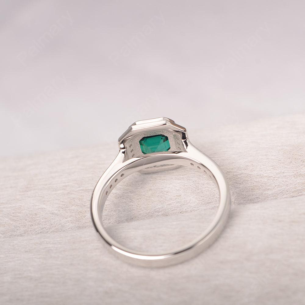 Bezel Setting Asscher Cut Emerald Rings - Palmary