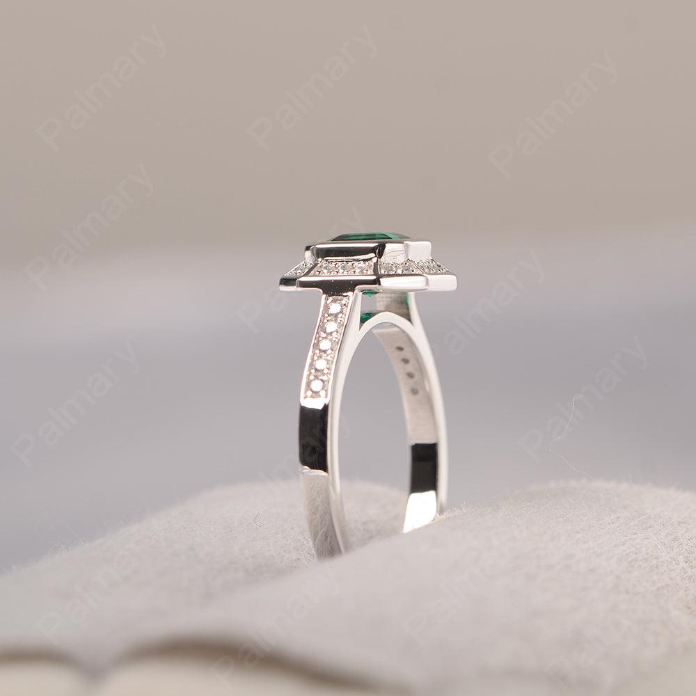 Bezel Setting Asscher Cut Emerald Rings - Palmary