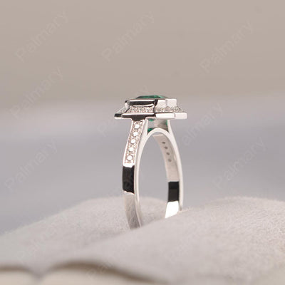 Bezel Setting Asscher Cut Emerald Rings - Palmary