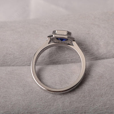 Bezel Setting Asscher Cut Sapphire Rings - Palmary