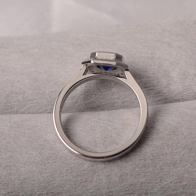 Bezel Setting Asscher Cut Sapphire Rings - Palmary