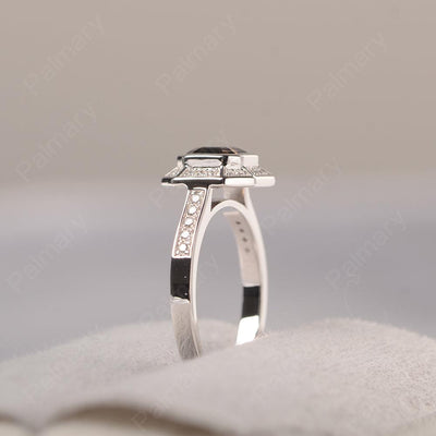 Bezel Setting Asscher Cut Smoky Quartz  Rings - Palmary
