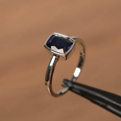 Cushion Cut Sapphire Bezel Rings - Palmary