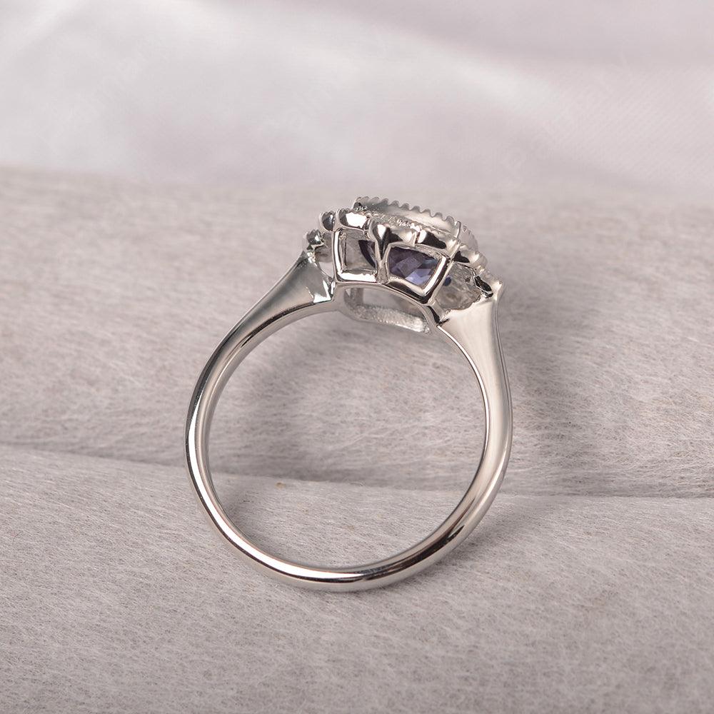 Cushion Cut Bezel Setting Alexandrite Rings - Palmary
