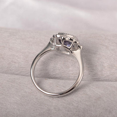 Cushion Cut Bezel Setting Alexandrite Rings - Palmary